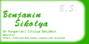 benjamin sikolya business card
